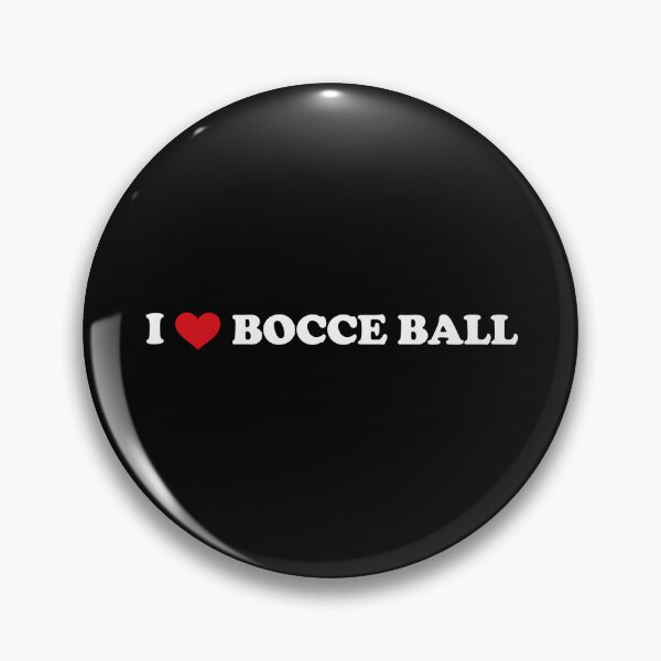 Item preview, I love bocce ball - white text red heart designed and sold by EmeraldeaArt.