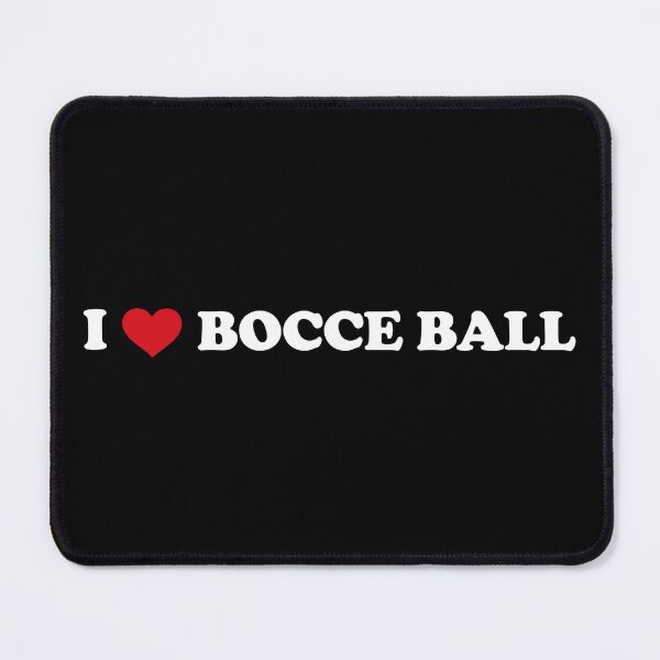 Item preview, I love bocce ball - white text red heart designed and sold by EmeraldeaArt.