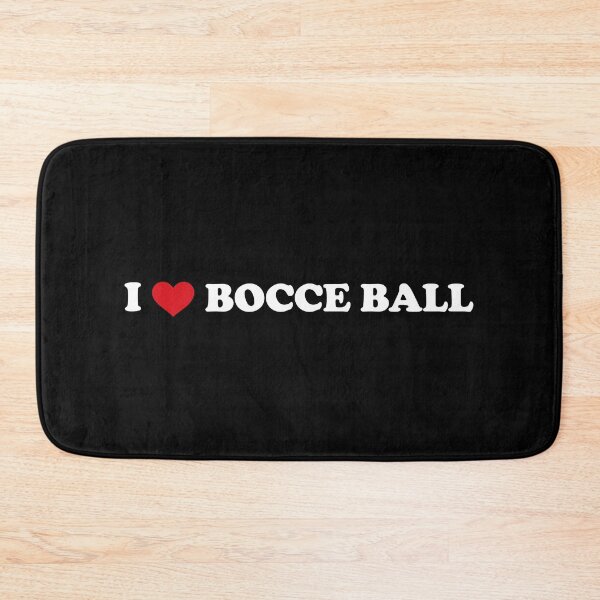 Item preview, I love bocce ball - white text red heart designed and sold by EmeraldeaArt.