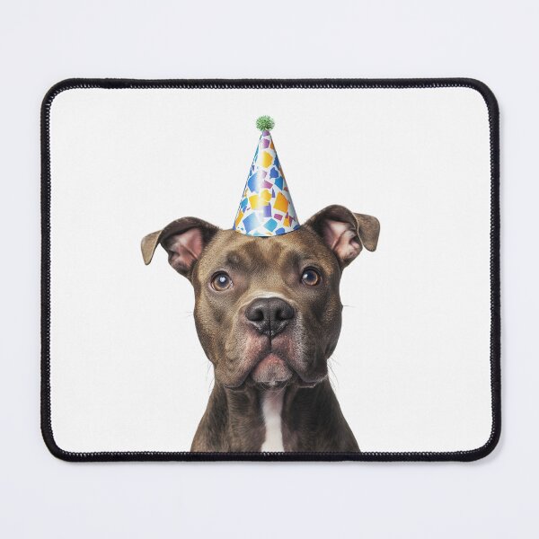 Item preview, Cute American Staffordshire Terrier dog with Party Hat Birthday Celebration designed and sold by LazyOwlStore.