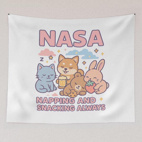 Item preview, NASA, Napping And Snacking Always - Funny Acronym designed and sold by Pastel Purrade.