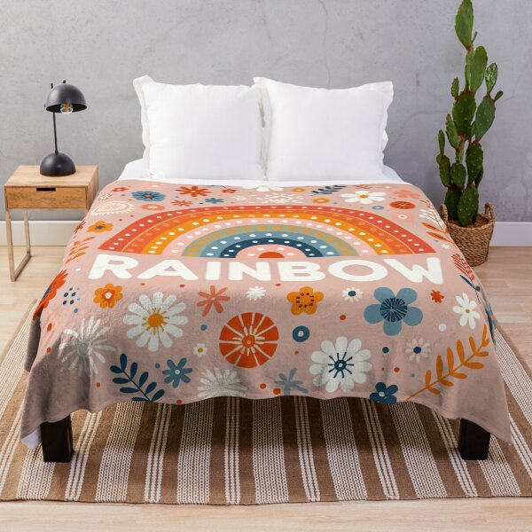 Item preview,  Rainbow with Flowers RAINBOW - Scandinavian Folk Art by heidiannemorris © designed and sold by FOLK ART FUSION by heidiannemorris.