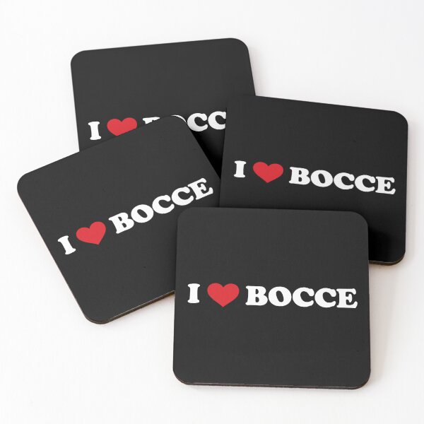 Item preview, I love bocce - white text red heart designed and sold by EmeraldeaArt.