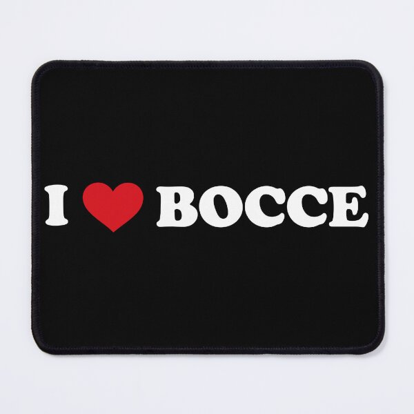 Item preview, I love bocce - white text red heart designed and sold by EmeraldeaArt.