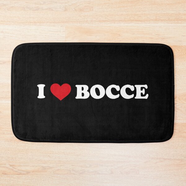 Item preview, I love bocce - white text red heart designed and sold by EmeraldeaArt.