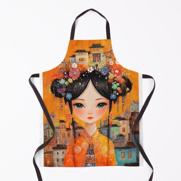 Item preview, Girl with vivid floral headpiece in urban setting art designed and sold by Artessie.