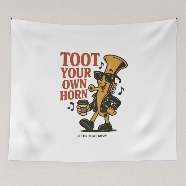 Item preview, Toot Your Own Horn – Cool Tuba Character with Coffee designed and sold by TheTootShop.