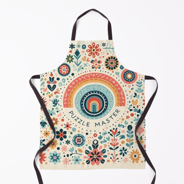 Item preview, Vibrant Rainbow and Flowers with PUZZLE MASTER - Scandinavian Folk Art by heidiannemorris © designed and sold by FOLK ART FUSION by heidiannemorris.