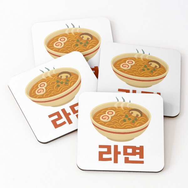 Item preview, Veggie Ramen Illustration with Korean Font 라면 – Cute K-Food Design for Ramen Lovers and Vegetarians designed and sold by Hallyu Bubble.