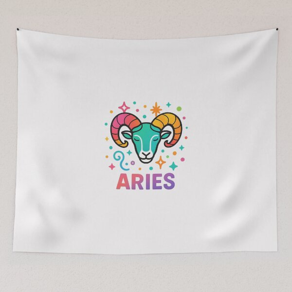 Item preview, Aries Zodiac Sign T-Shirt – Bold & Fiery Psychedelic Horoscope Design 2 designed and sold by sifo2024.