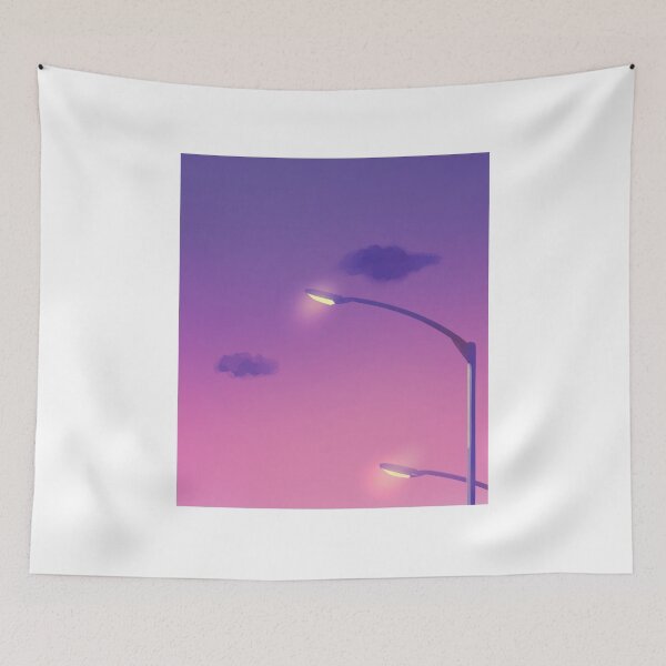 Item preview, Dreamy Streetlight at Dusk – Aesthetic Sunset Sky Art designed and sold by ChillVibes04.