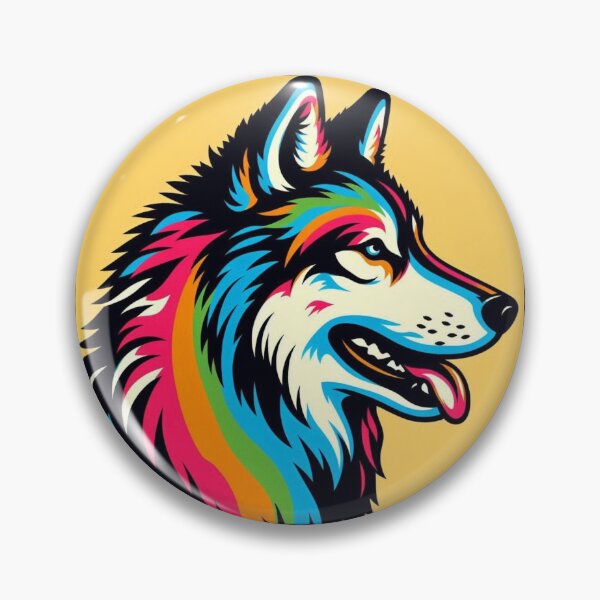 Item preview, colorful wolf designed and sold by Dogandesighn.