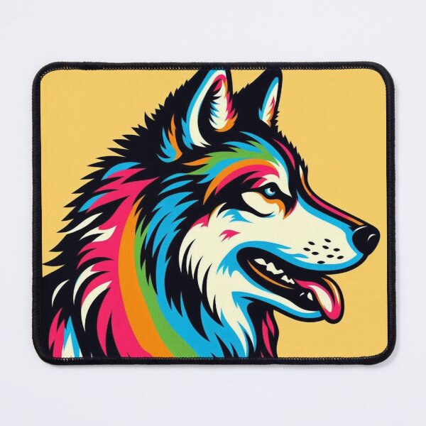 Item preview, colorful wolf designed and sold by Dogandesighn.