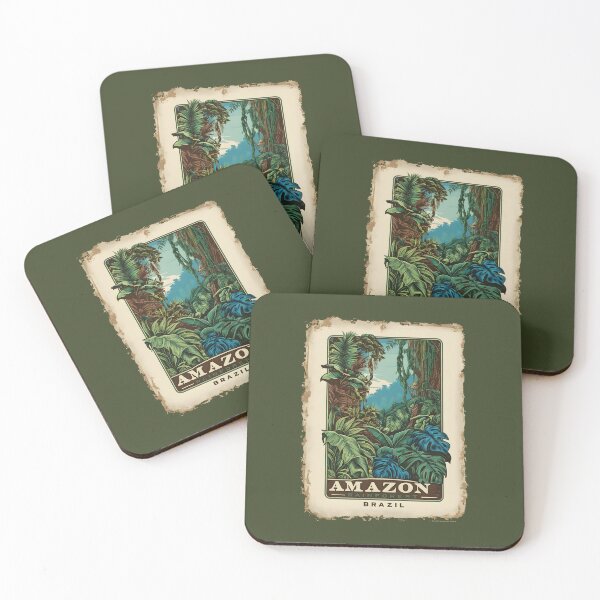 Item preview, A Vintage Illustration of Amazon Rainforest - Brazil  designed and sold by GoodOldVintage.