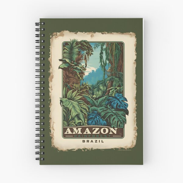 Item preview, A Vintage Illustration of Amazon Rainforest - Brazil  designed and sold by GoodOldVintage.