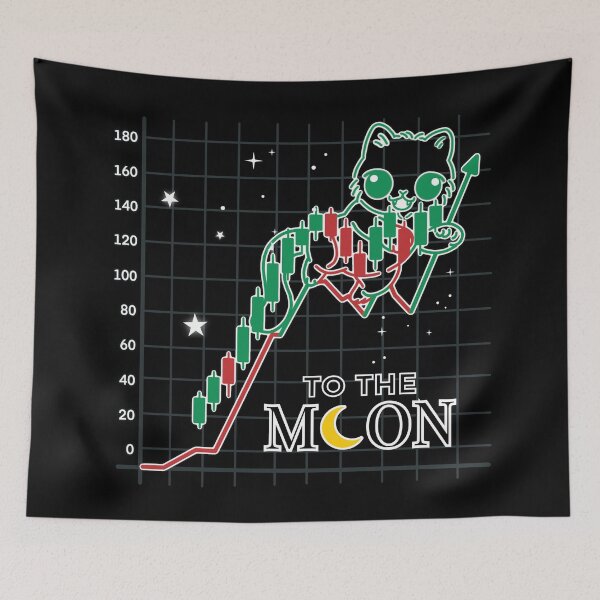 Item preview, To The Moon Cat – Bull Market Chibi Style for Traders designed and sold by BGMeYou.