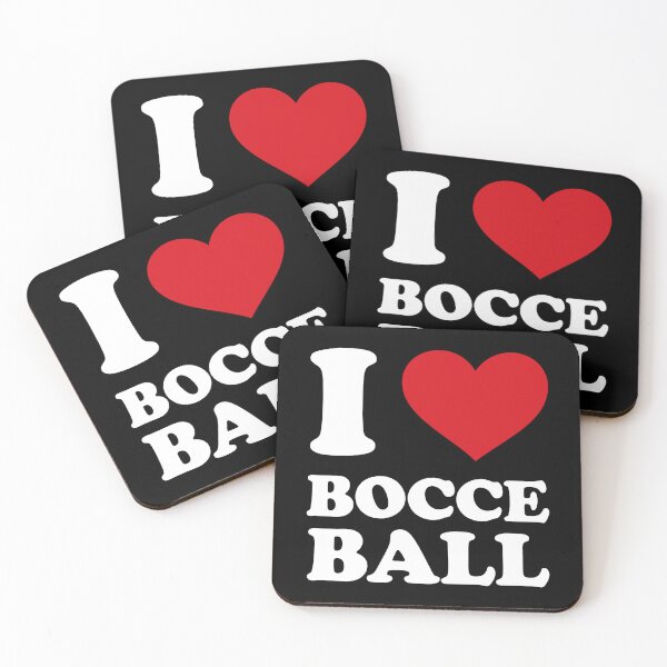 Item preview, I love Bocce ball - white text red heart designed and sold by EmeraldeaArt.