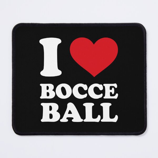 Item preview, I love Bocce ball - white text red heart designed and sold by EmeraldeaArt.
