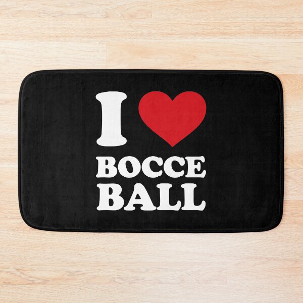 Item preview, I love Bocce ball - white text red heart designed and sold by EmeraldeaArt.