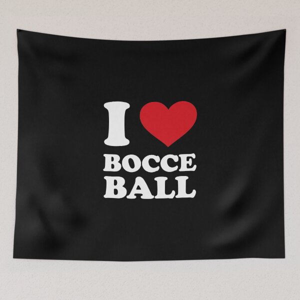 Item preview, I love Bocce ball - white text red heart designed and sold by EmeraldeaArt.