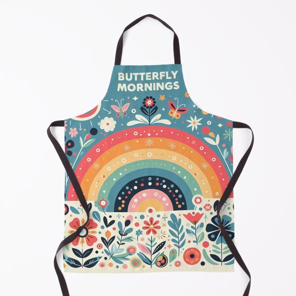 Item preview, BUTTERFLY MORNINGS Rainbow and Flowers - Scandinavian Folk Art by heidiannemorris © designed and sold by FOLK ART FUSION by heidiannemorris.