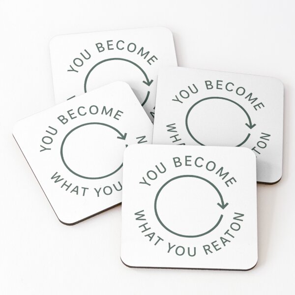 Item preview, You Become What You Reaton Quote designed and sold by Blossence Designs.