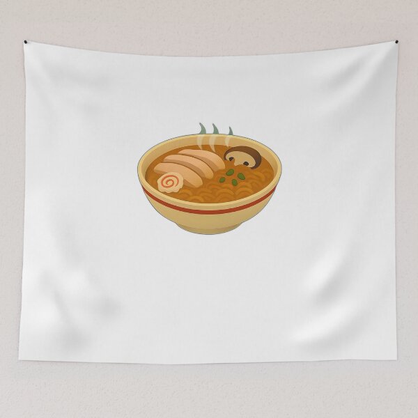 Item preview, Ramen Bowl Illustration with Meat Slice and Korean Lettering 라면 – Cute K-Food Design for Ramen Lovers designed and sold by Hallyu Bubble.