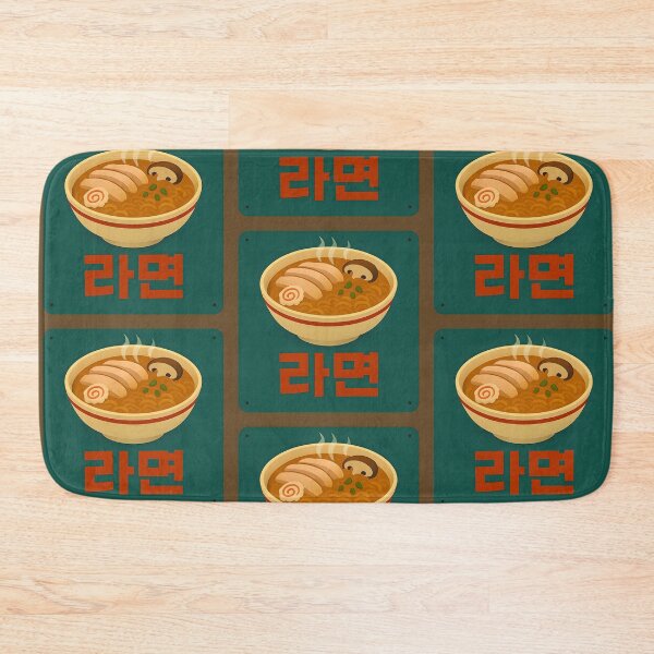 Item preview, Ramen Bowl Illustration with Meat Slice and Korean Lettering 라면 – Cute K-Food Design for Ramen Lovers designed and sold by Hallyu Bubble.