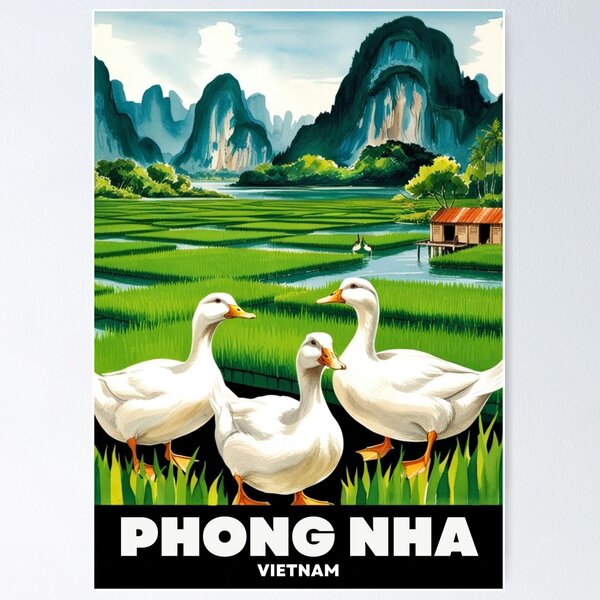 Item preview, Phong Nha Poster, Vietnam Wall Art, Duck Stop designed and sold by Bits & Bops Boutique.