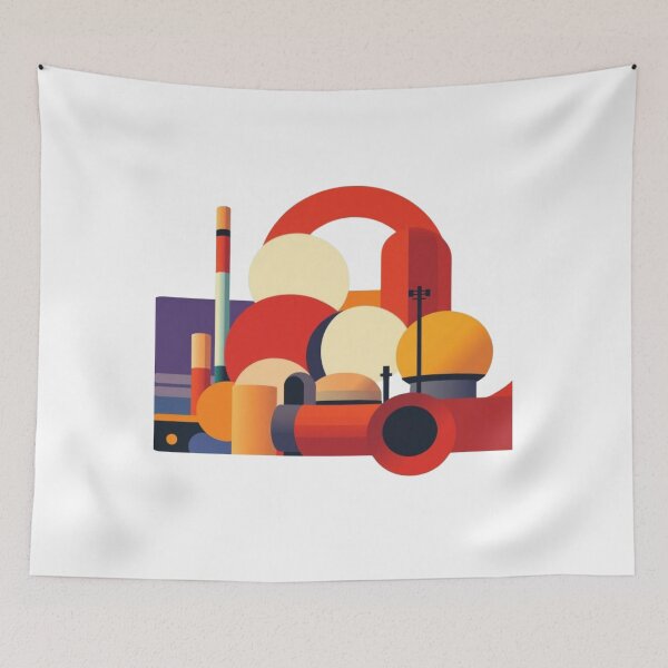 Item preview, Industrial Dreamscape – Fernand Léger Inspired Geometric Compositio designed and sold by TwoDotsStudio.