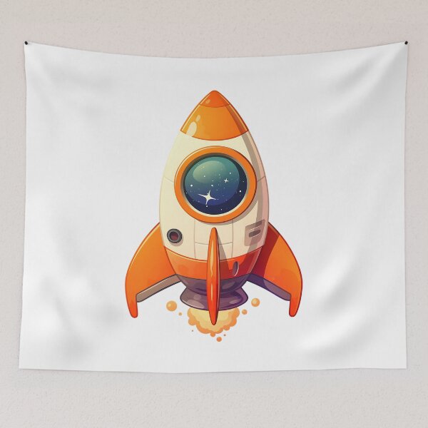 Item preview, Cute Space Rocket - Cartoon Spacecraft designed and sold by bapupa.