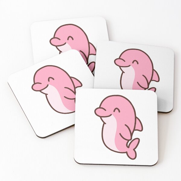 Item preview, Kawaii Pink Dolphin – Cute Ocean Animal Character Design designed and sold by Siroiyy.