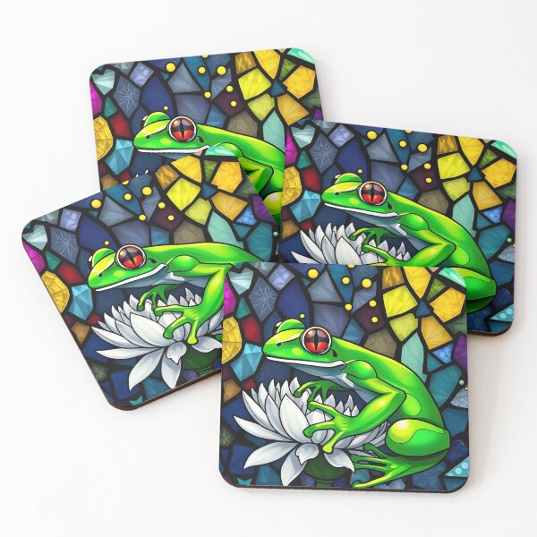 Item preview, Green Frog Stained Glass Art designed and sold by EmeraldeaArt.