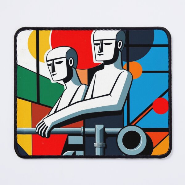 Item preview, Mechanized Harmony – Fernand Léger Style Industrial Figures designed and sold by TwoDotsStudio.