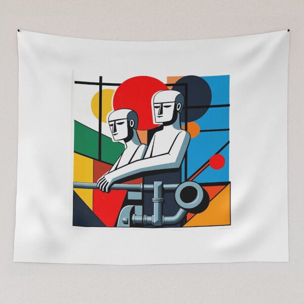 Item preview, Mechanized Harmony – Fernand Léger Style Industrial Figures designed and sold by TwoDotsStudio.