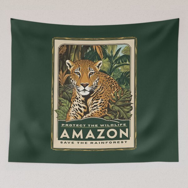 Item preview, A Vintage Illustration of Amazon Rainforest - Brazil  designed and sold by GoodOldVintage.