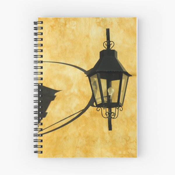 Item preview, Black rustic lamp with shade on ochre wall designed and sold by Eckart Mayer Photography.