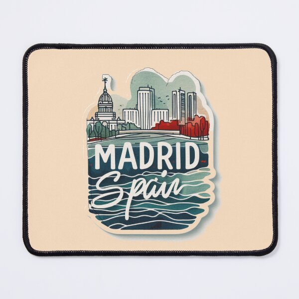 Item preview, Minimalist Madrid Spain Watercolor Cityscape Sticker , designed and sold by PaintMeWorld.