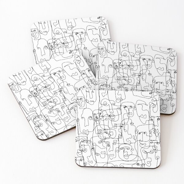 Item preview, Abstract Faces One Line Art designed and sold by OneLineWithin.