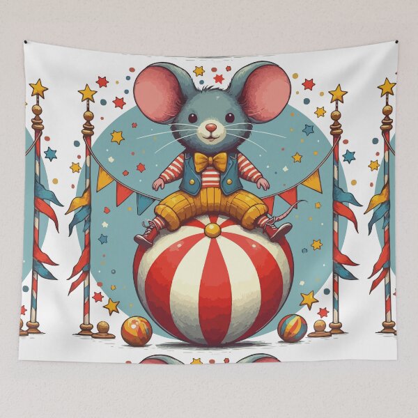 Item preview, Vintage Style Digital Illustration of a Circus Mouse designed and sold by Brushlight Studio.