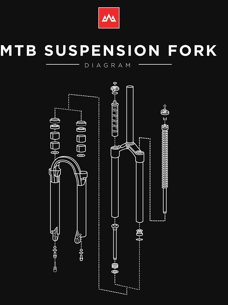 "Mountain Bike Suspension Fork Diagram" Tshirt by epicride Redbubble