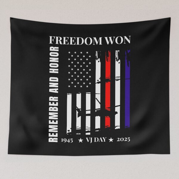 Item preview, VJ day 80th anniversary 2025 V  J Day USA flag designed and sold by Minimalismat.