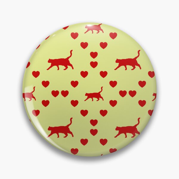 Item preview, Elegant Cat Seamless Heart Pattern Thon à nageoires jaunes Motif de cœur sans couture Elegant Cat Seamless Heart Pattern Gatto elegante Pattern cuore senza cuciture designed and sold by TheIconSmith.