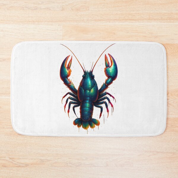 Item preview, Neon Crayfish with Headphones – Cool Colorful 3D Animal Art designed and sold by WolfPixelRo.