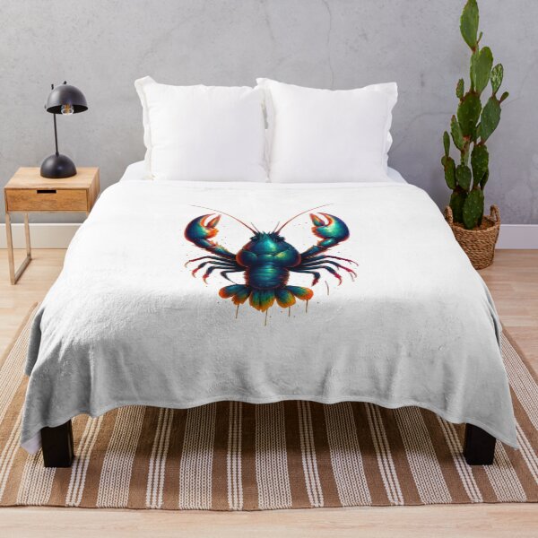 Item preview, Neon Crayfish with Headphones – Cool Colorful 3D Animal Art designed and sold by WolfPixelRo.