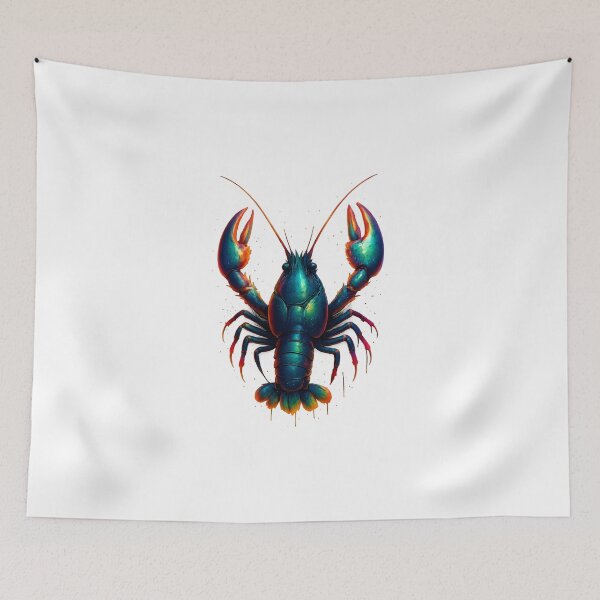 Item preview, Neon Crayfish with Headphones – Cool Colorful 3D Animal Art designed and sold by WolfPixelRo.