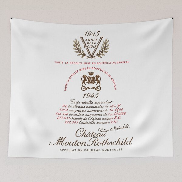 Item preview, Château Mouton Rothschild 1945 Wine Label | Vintage Bordeaux Art | French Wine Poster | Rare Historic Label Decor designed and sold by WAUZ.