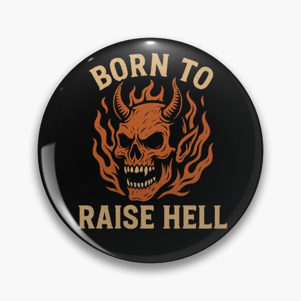 Item preview, Born to Raise Hell – Fiery Skull Grunge design  designed and sold by GracefulPODshop.