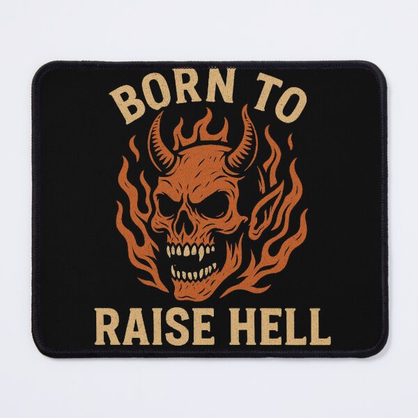 Item preview, Born to Raise Hell – Fiery Skull Grunge design  designed and sold by GracefulPODshop.