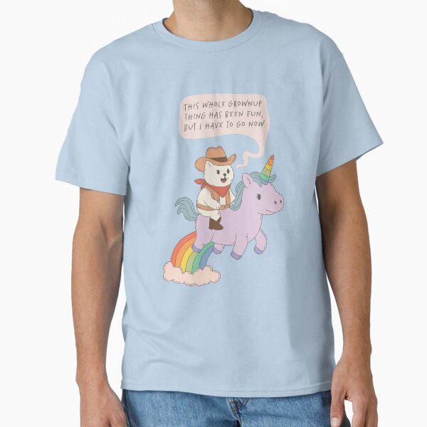 Item preview, Grownup Exit Strategy Cowboy Cat on Unicorn designed and sold by Jess.a.creates.